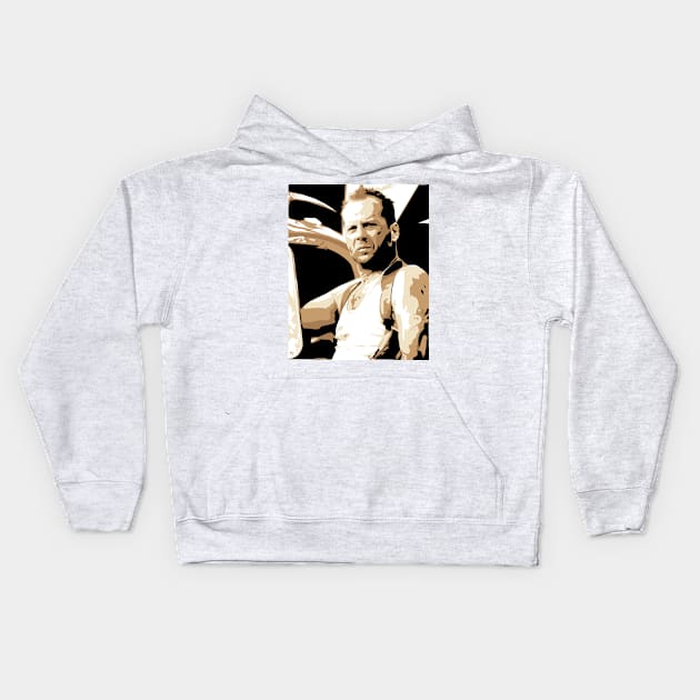 Bruce Willis - Vector Art Kids Hoodie by EJTees